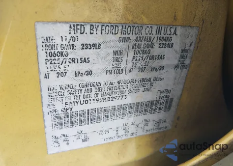 2002 Ford Escape Xls from USA, damaged, VIN 1FMYU01192KB29775